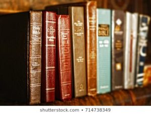 Bibles on shelf