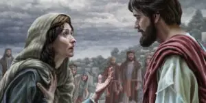 Jesus and Martha meet