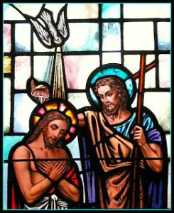 Jesus' baptism - stained glass