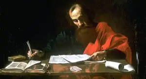 Paul writing his epistles