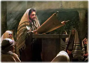 Jesus teaching in synagogue