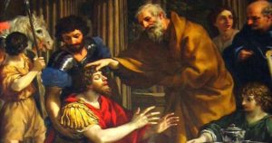 Ananias restoring Saul's sight