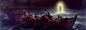Jesus and disciples in boat Matthew 14 worship